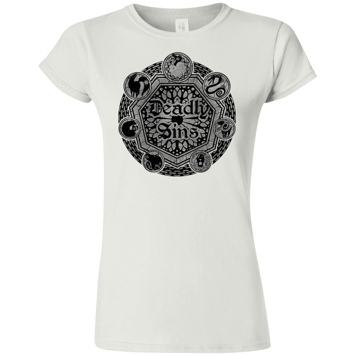 T-Shirts White / S Sins Shield Junior Slimmer-Fit T-Shirt
