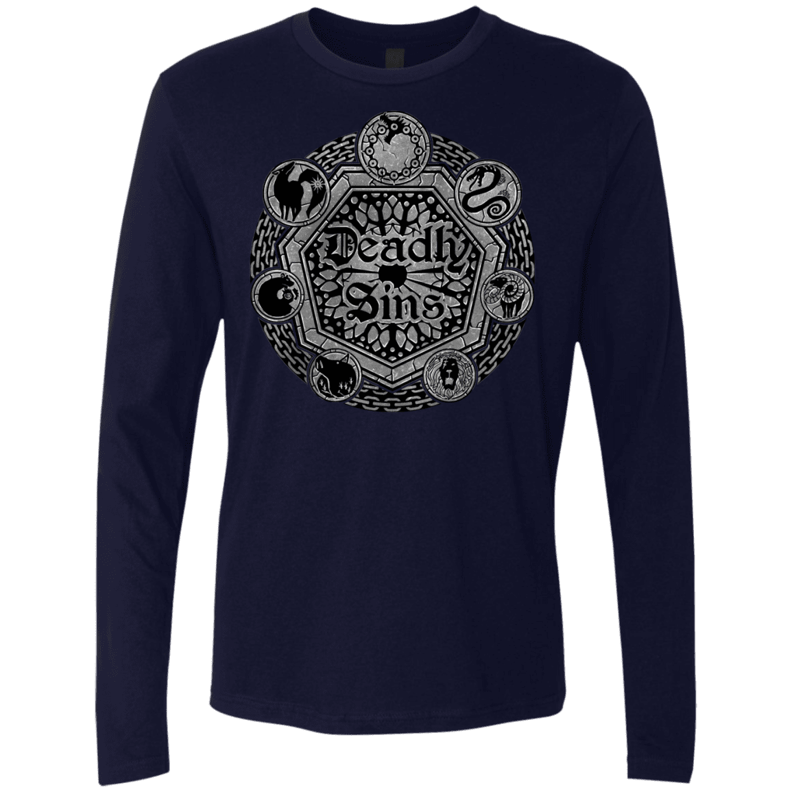 T-Shirts Midnight Navy / S Sins Shield Men's Premium Long Sleeve