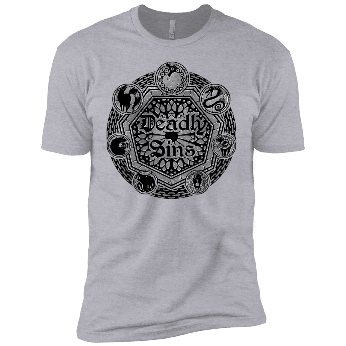 T-Shirts Heather Grey / X-Small Sins Shield Men's Premium T-Shirt