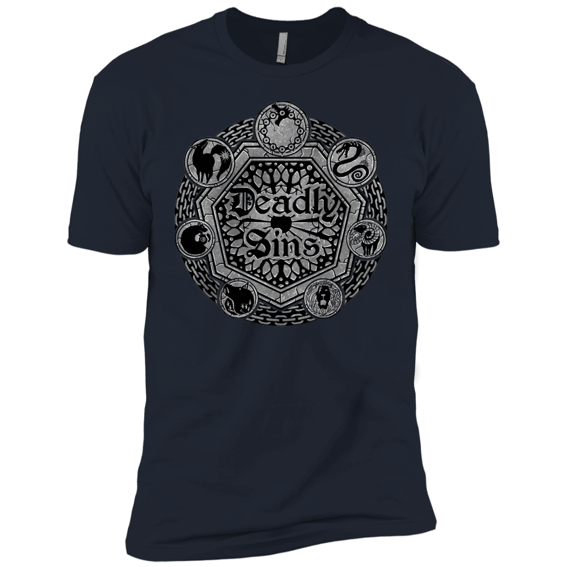 T-Shirts Midnight Navy / X-Small Sins Shield Men's Premium T-Shirt