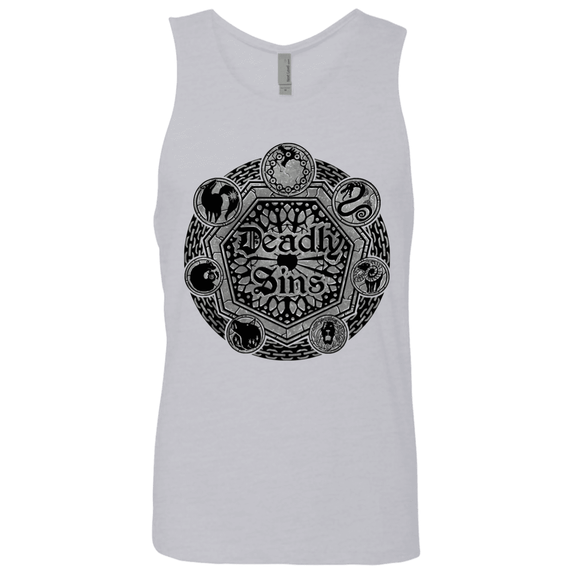 T-Shirts Heather Grey / S Sins Shield Men's Premium Tank Top