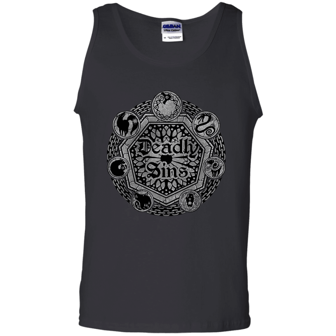 T-Shirts Black / S Sins Shield Men's Tank Top