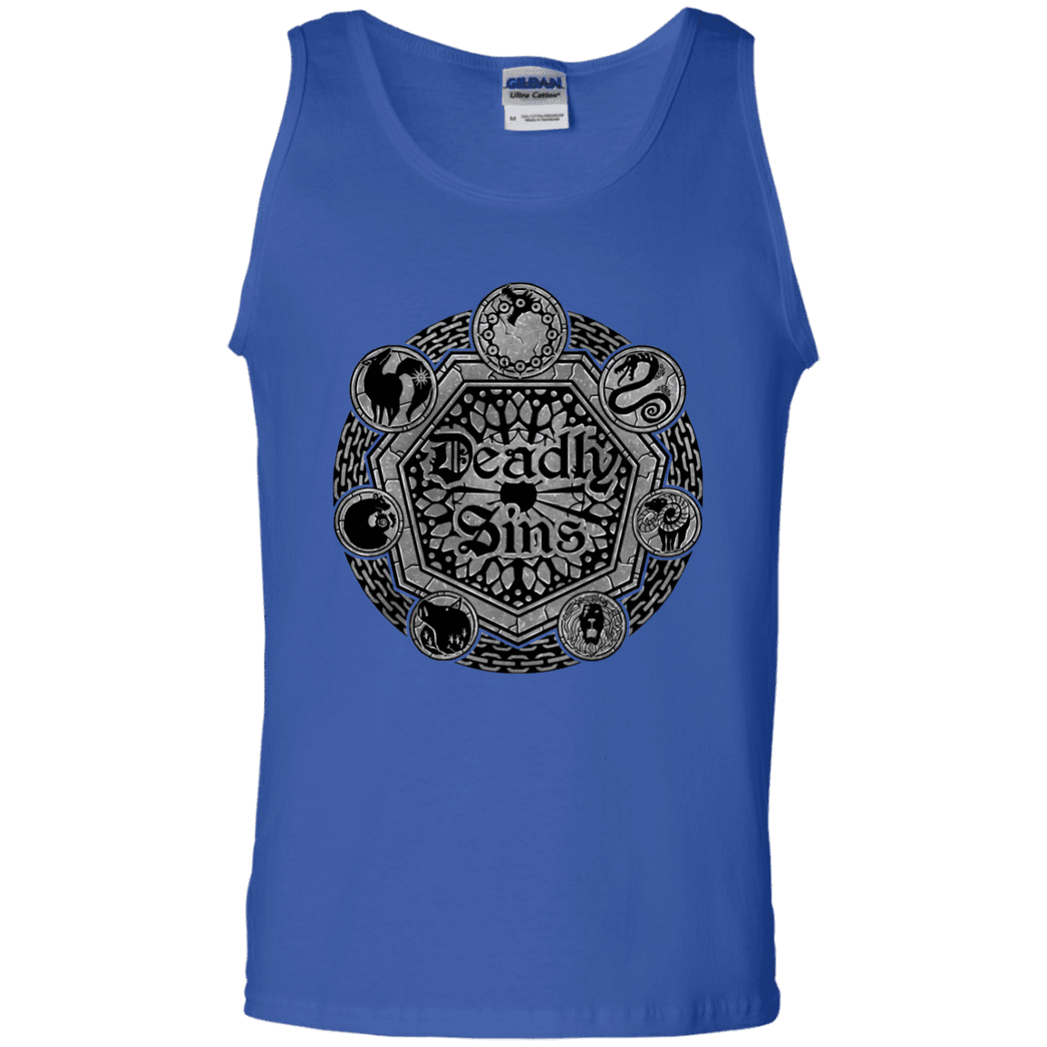 T-Shirts Royal / S Sins Shield Men's Tank Top