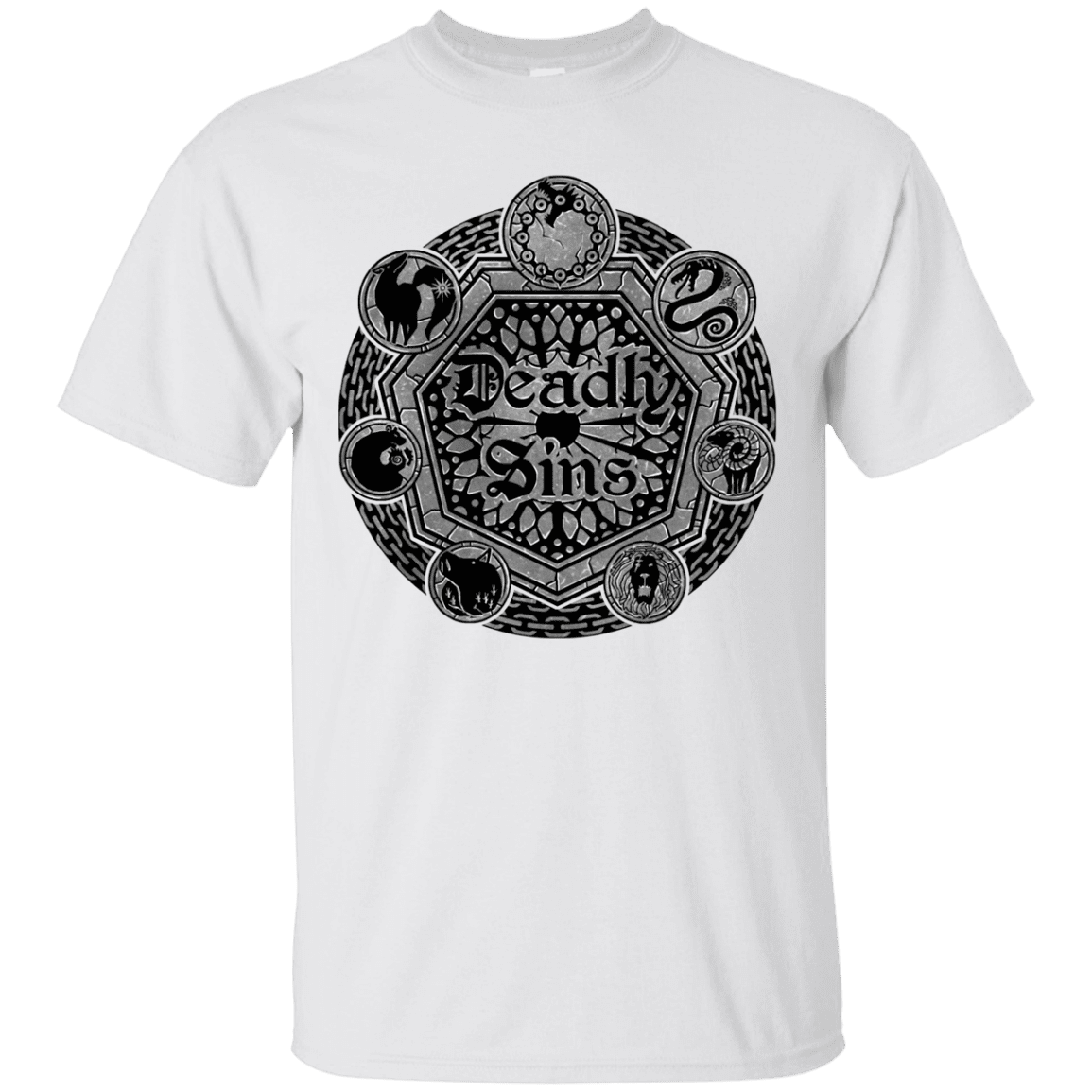 T-Shirts White / S Sins Shield T-Shirt