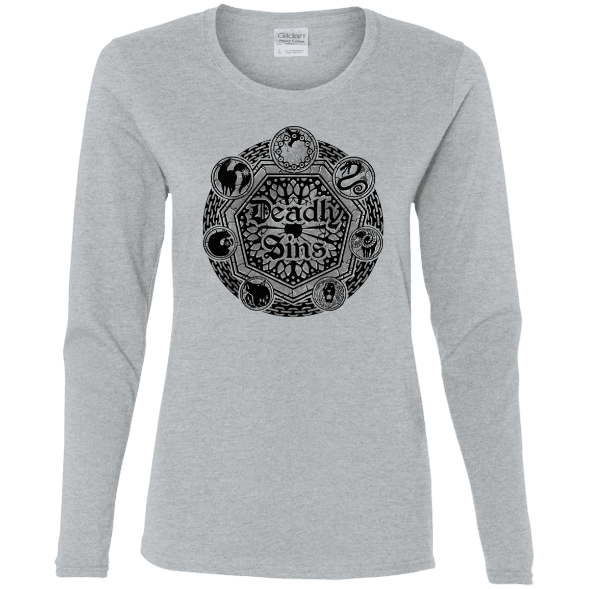 T-Shirts Sport Grey / S Sins Shield Women's Long Sleeve T-Shirt