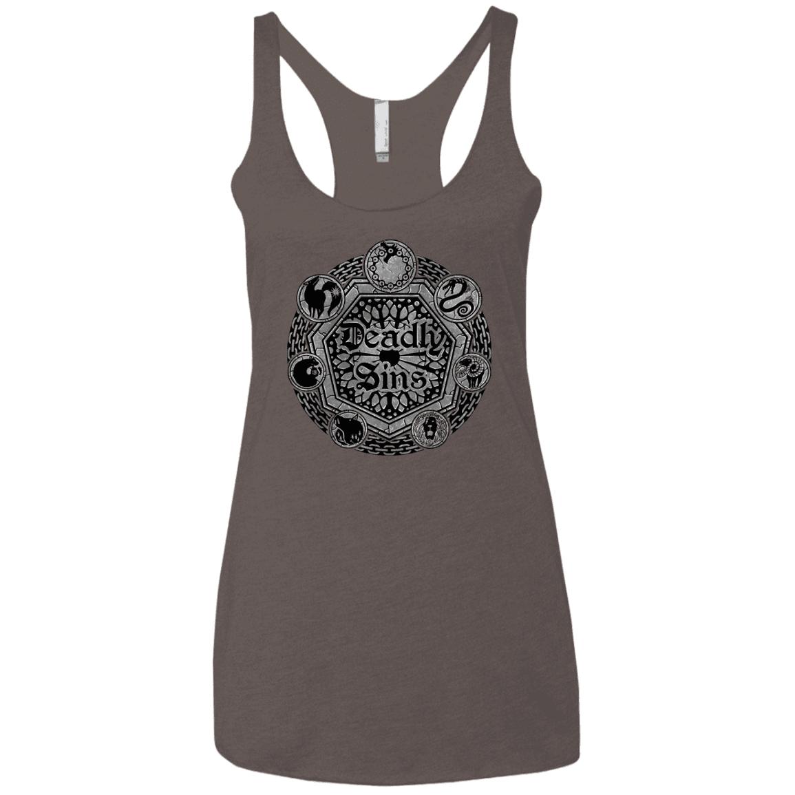 T-Shirts Macchiato / X-Small Sins Shield Women's Triblend Racerback Tank
