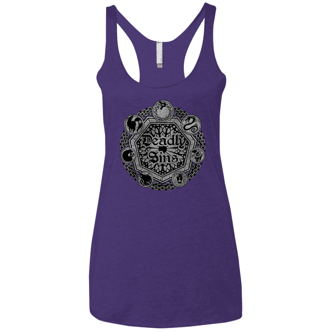 T-Shirts Purple Rush / X-Small Sins Shield Women's Triblend Racerback Tank