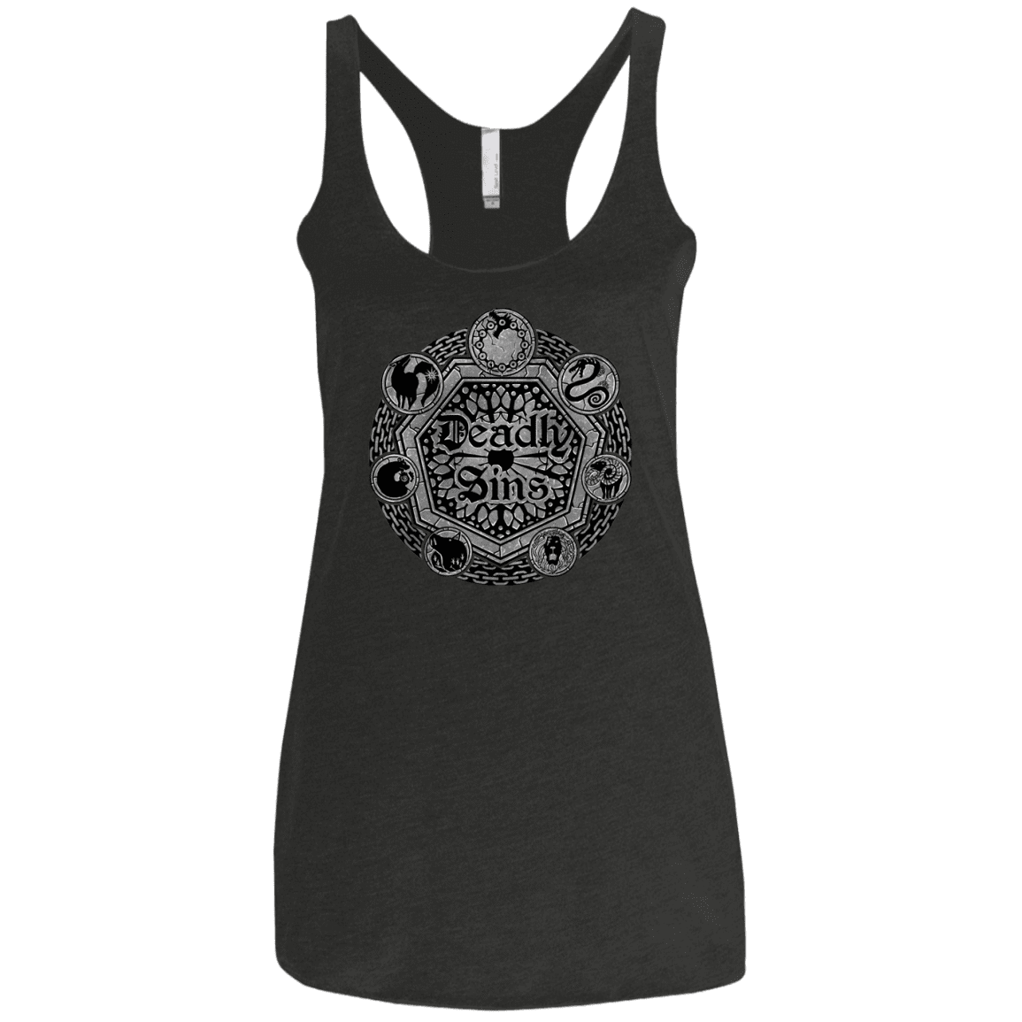 T-Shirts Vintage Black / X-Small Sins Shield Women's Triblend Racerback Tank