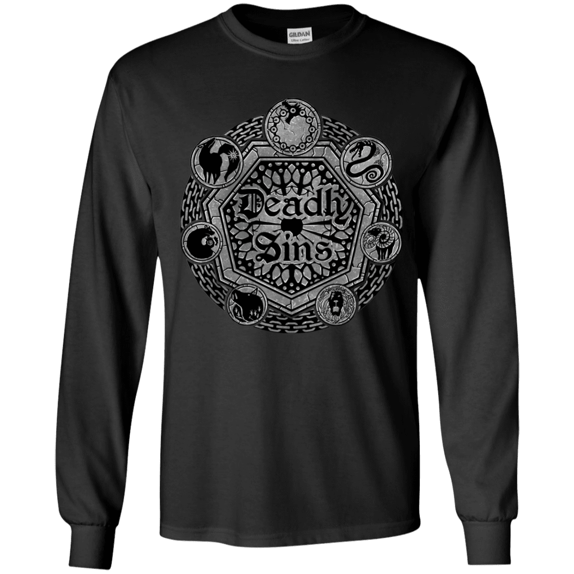 T-Shirts Black / YS Sins Shield Youth Long Sleeve T-Shirt