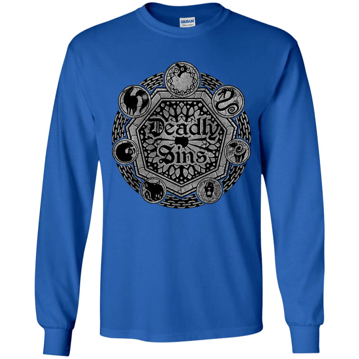 T-Shirts Royal / YS Sins Shield Youth Long Sleeve T-Shirt