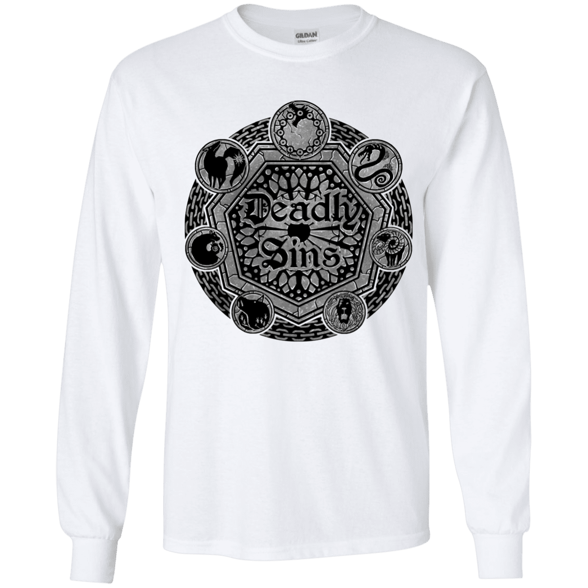 T-Shirts White / YS Sins Shield Youth Long Sleeve T-Shirt