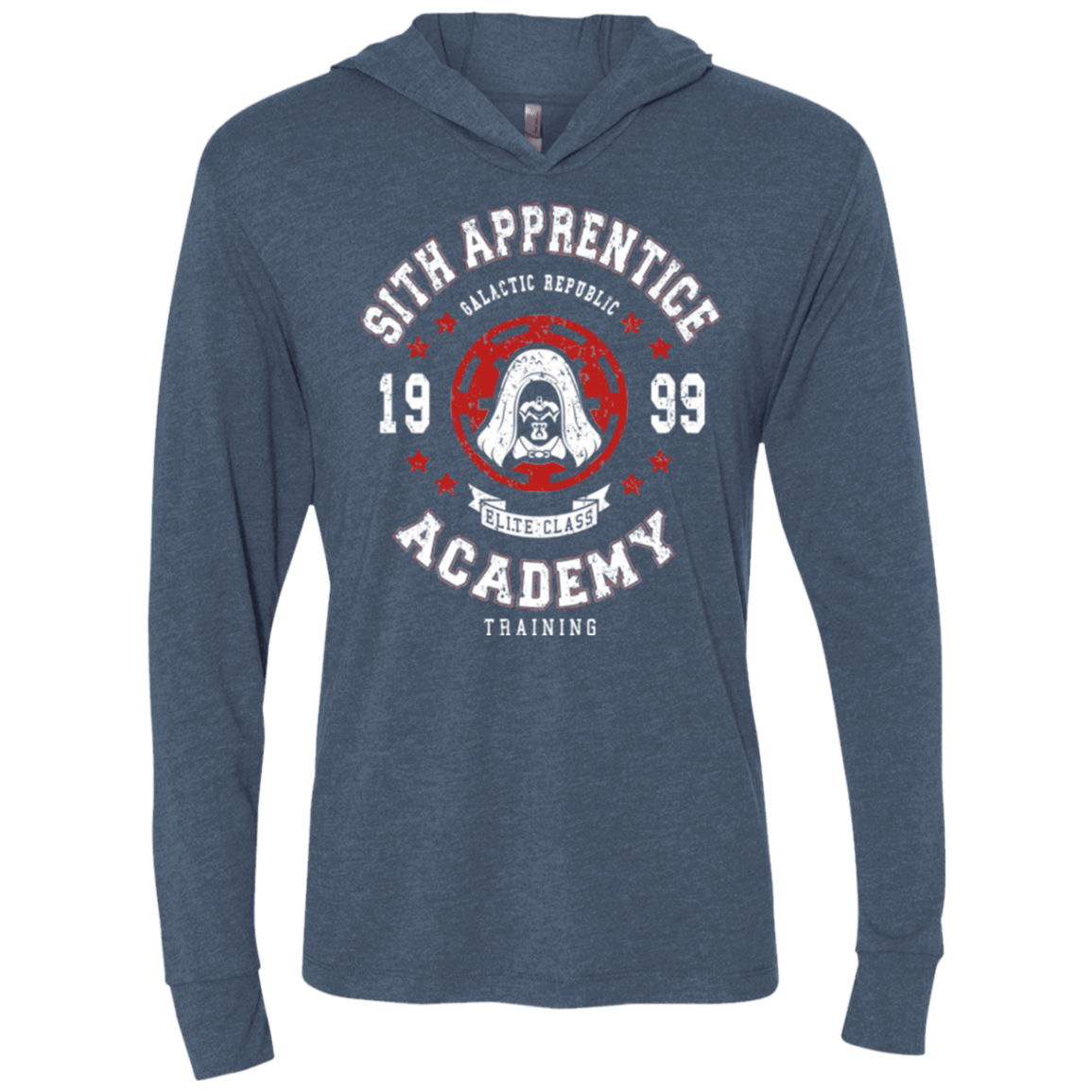T-Shirts Indigo / X-Small Sith Appretince Academy 99 Triblend Long Sleeve Hoodie Tee
