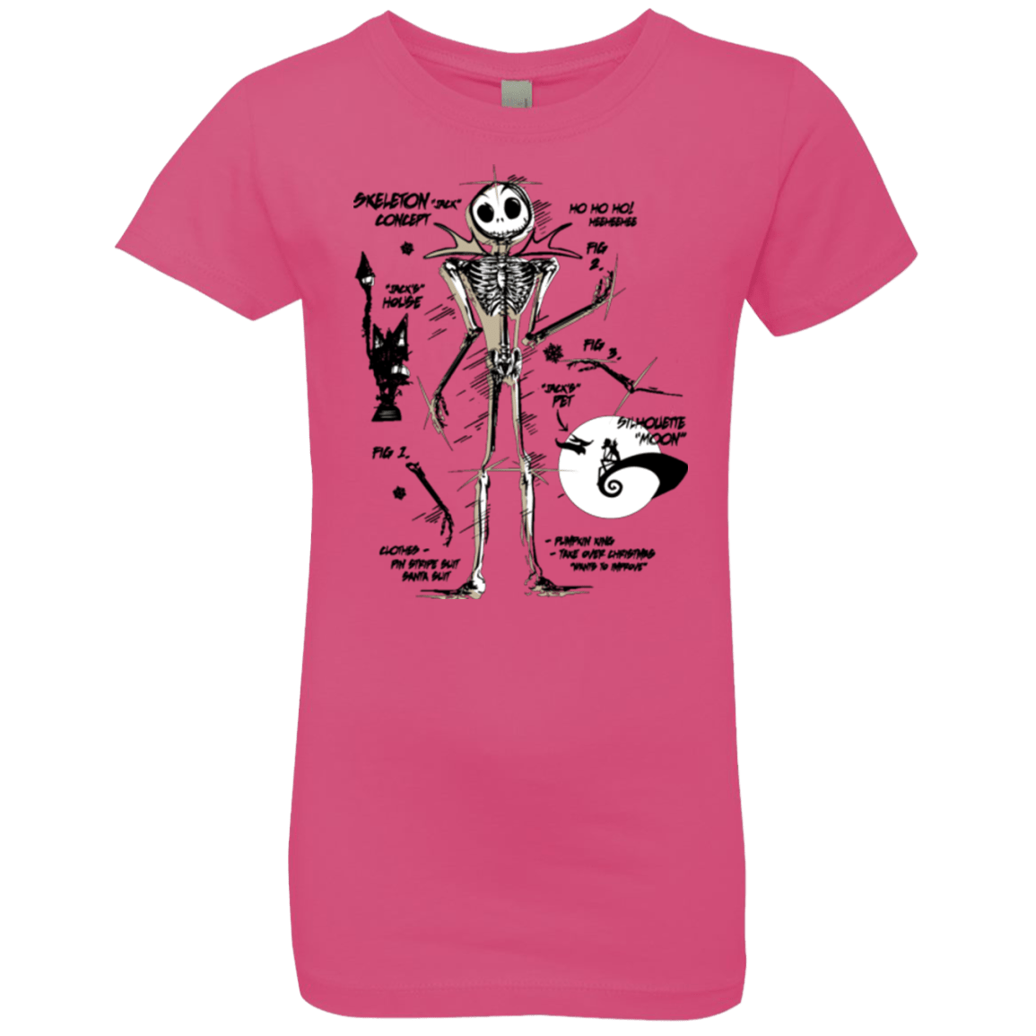 T-Shirts Hot Pink / YXS Skeleton Concept Girls Premium T-Shirt