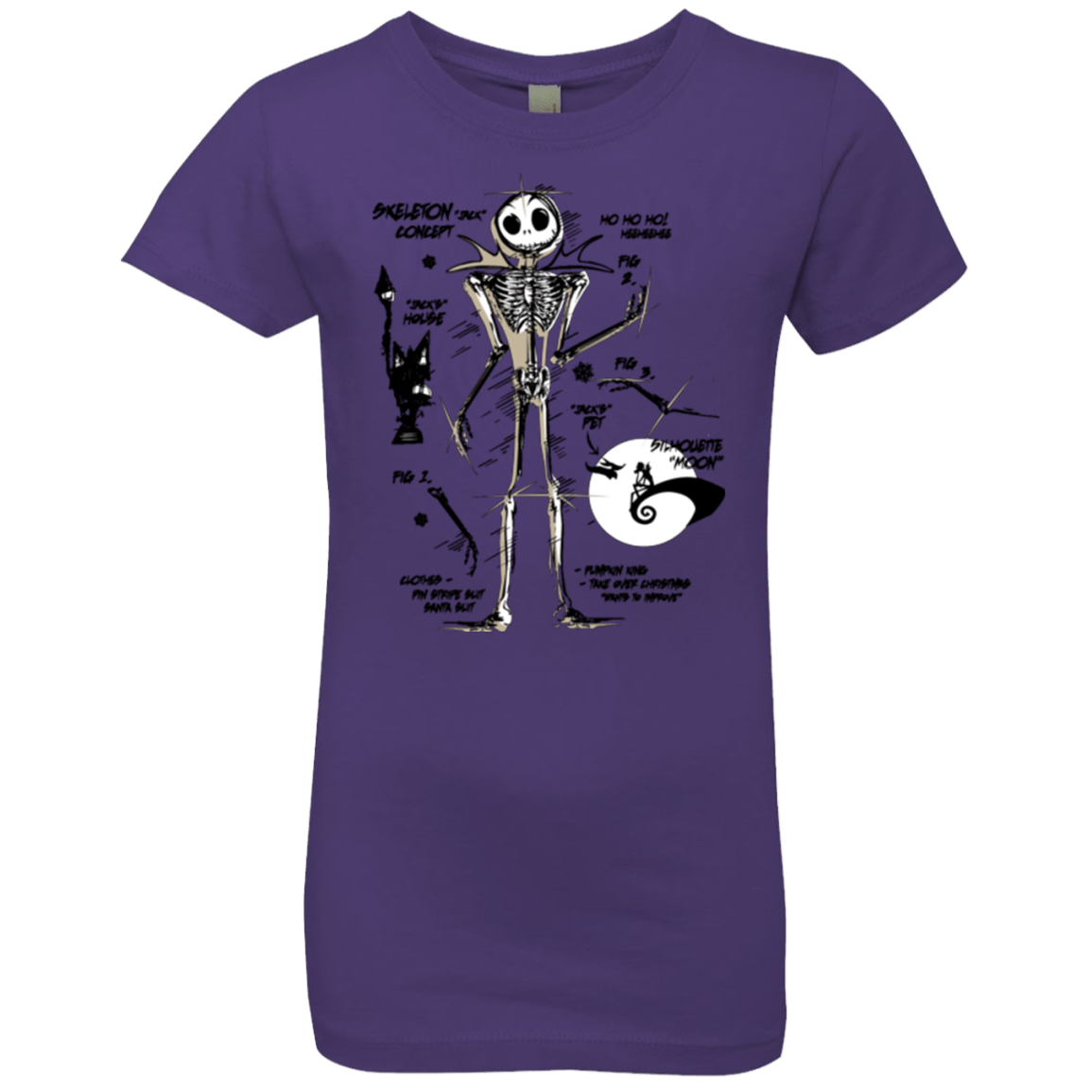 T-Shirts Purple Rush / YXS Skeleton Concept Girls Premium T-Shirt