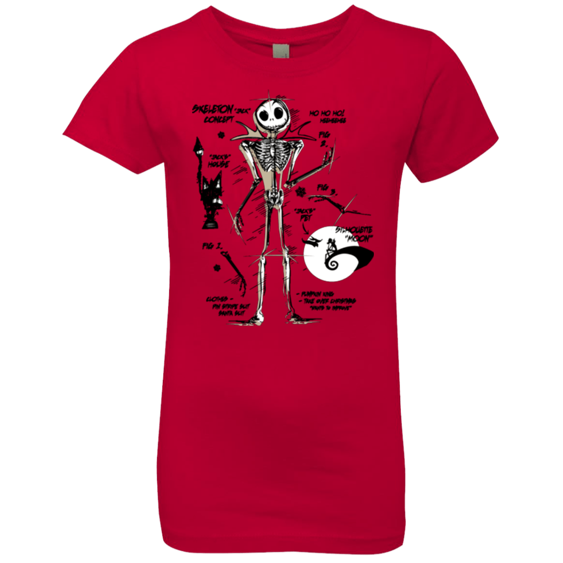 T-Shirts Red / YXS Skeleton Concept Girls Premium T-Shirt