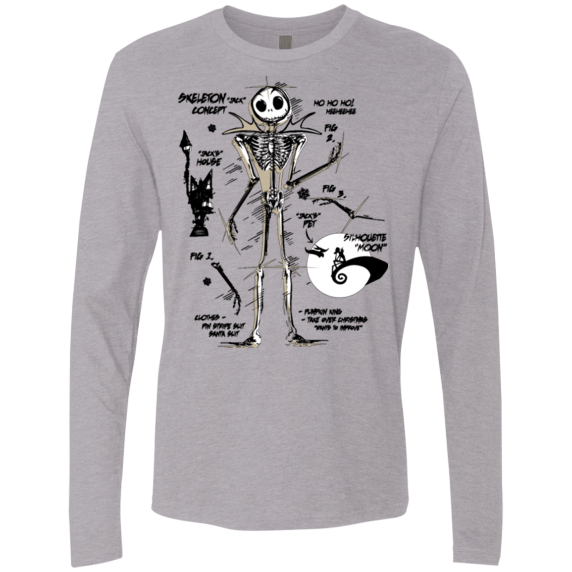 T-Shirts Heather Grey / Small Skeleton Concept Men's Premium Long Sleeve
