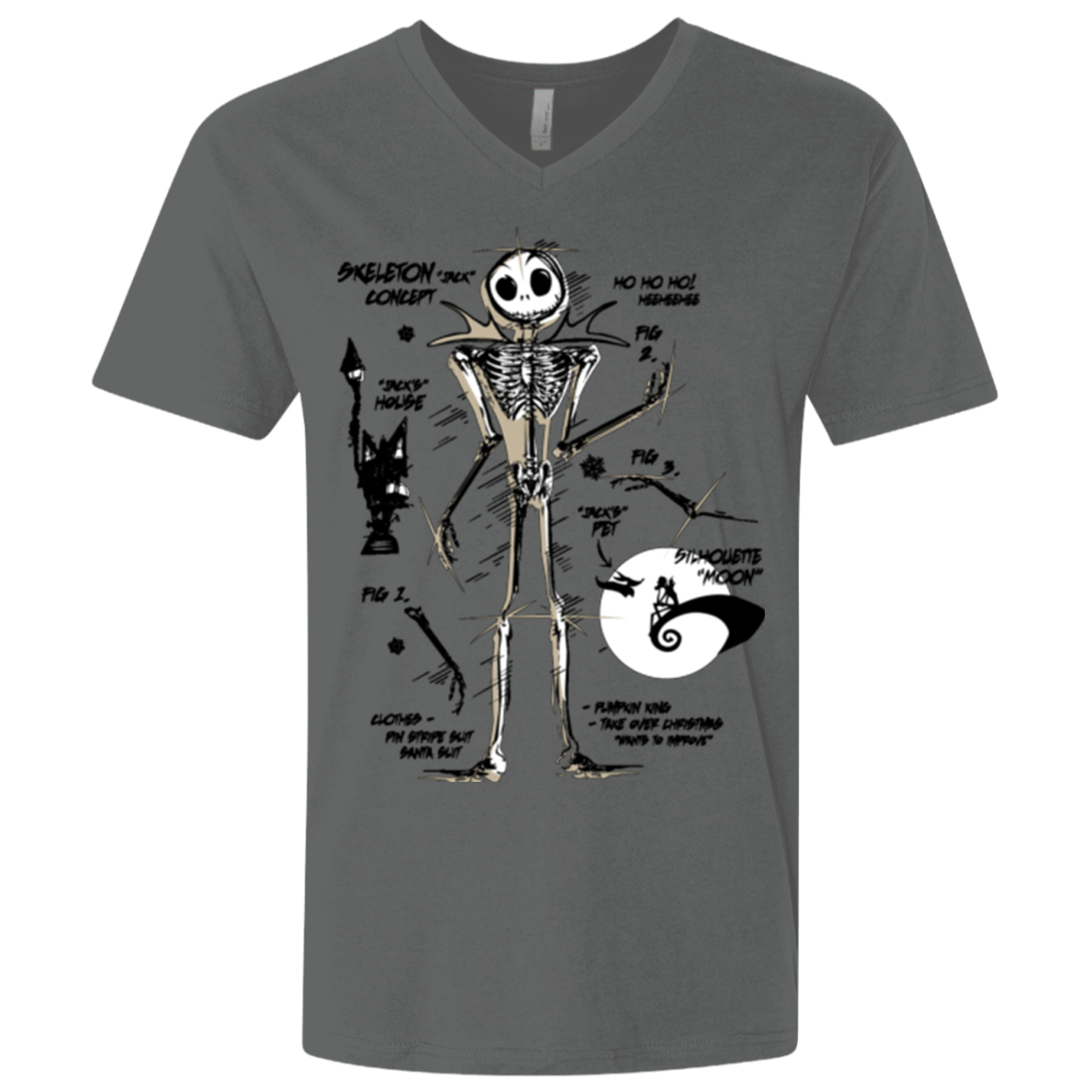 T-Shirts Heavy Metal / X-Small Skeleton Concept Men's Premium V-Neck