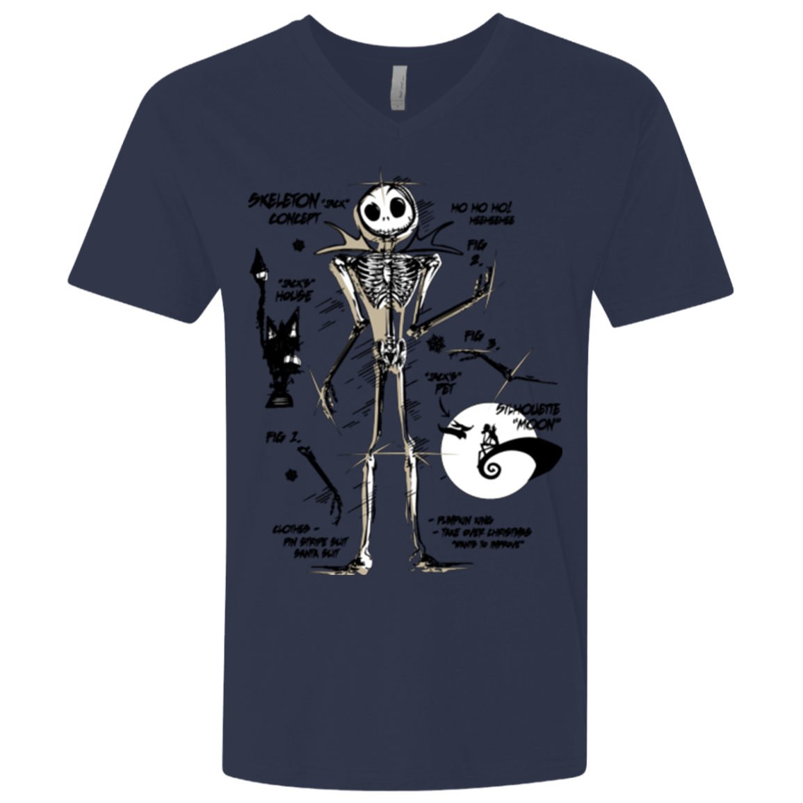 T-Shirts Midnight Navy / X-Small Skeleton Concept Men's Premium V-Neck