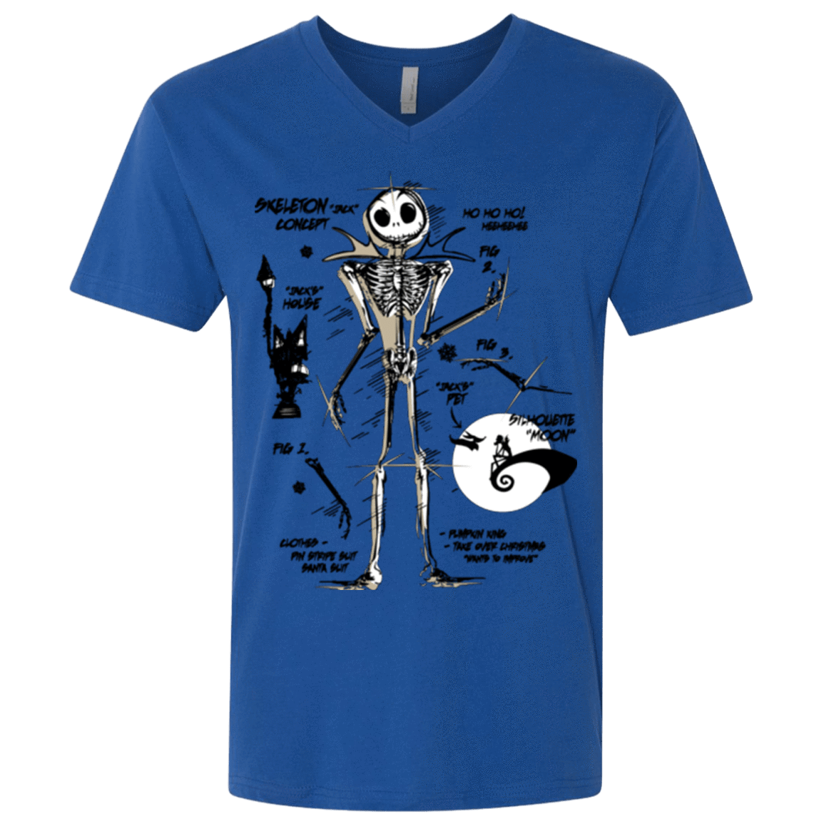 T-Shirts Royal / X-Small Skeleton Concept Men's Premium V-Neck