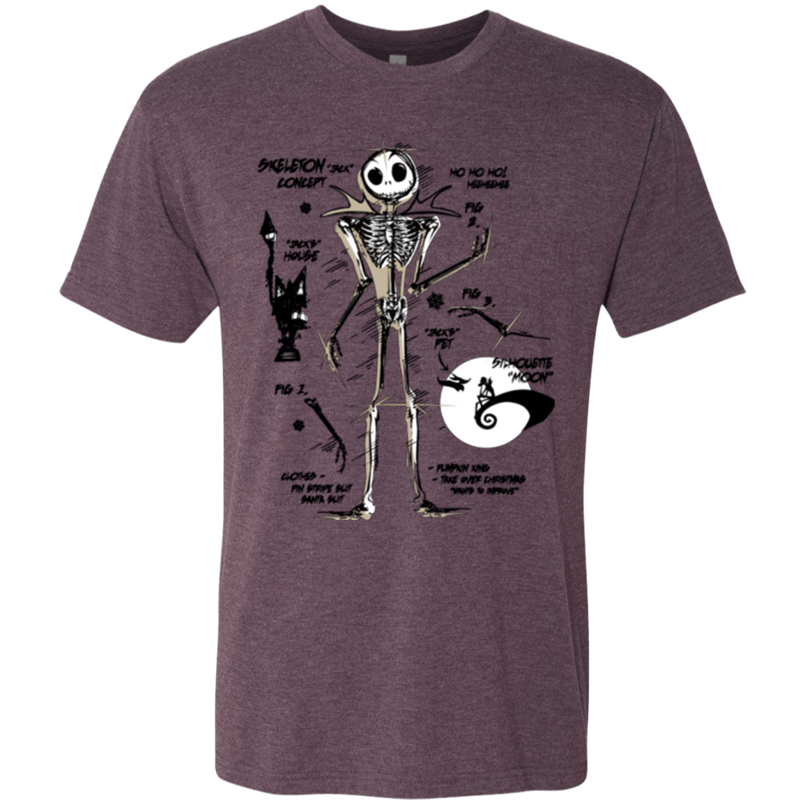 T-Shirts Vintage Purple / Small Skeleton Concept Men's Triblend T-Shirt