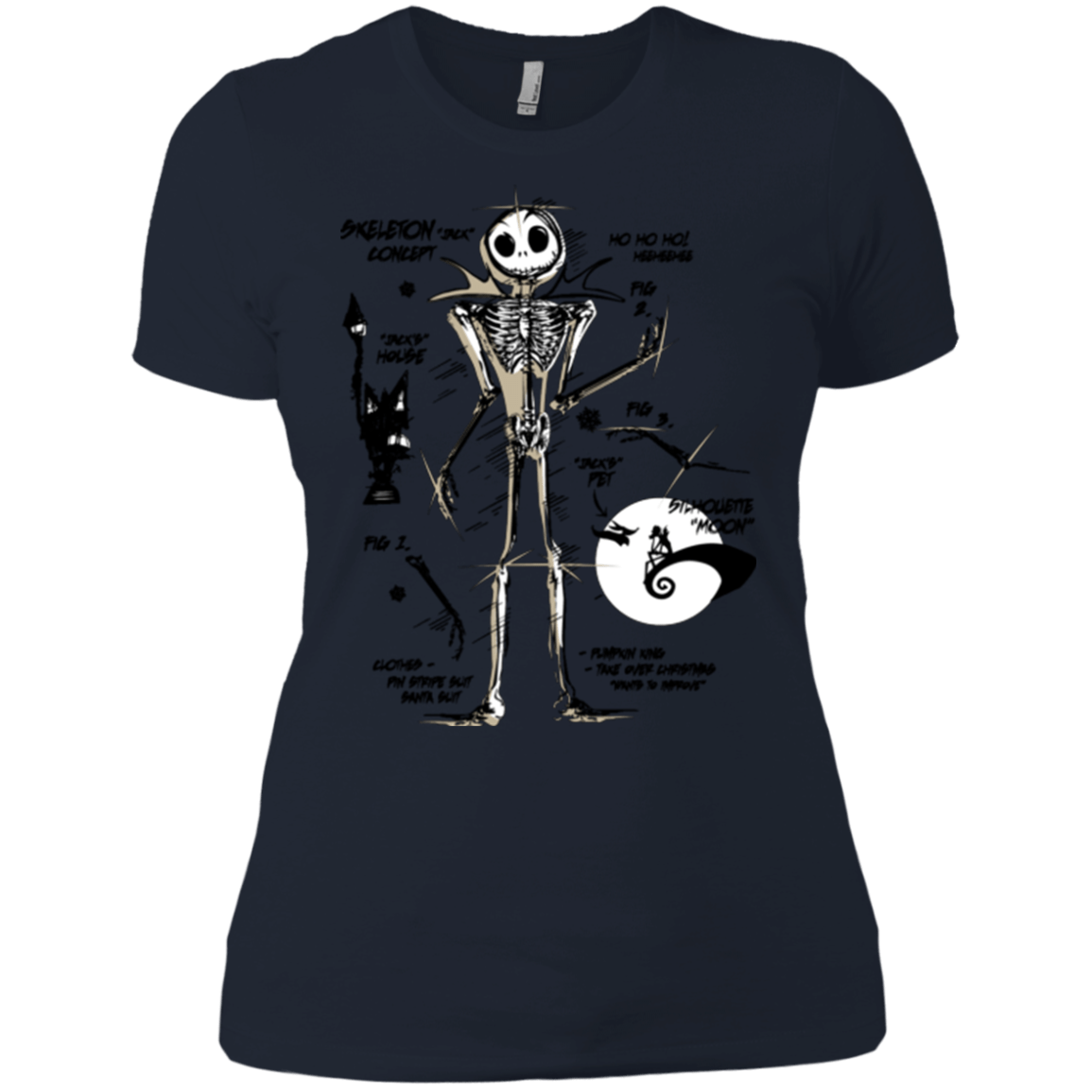 T-Shirts Midnight Navy / X-Small Skeleton Concept Women's Premium T-Shirt