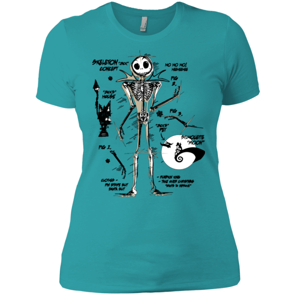T-Shirts Tahiti Blue / X-Small Skeleton Concept Women's Premium T-Shirt