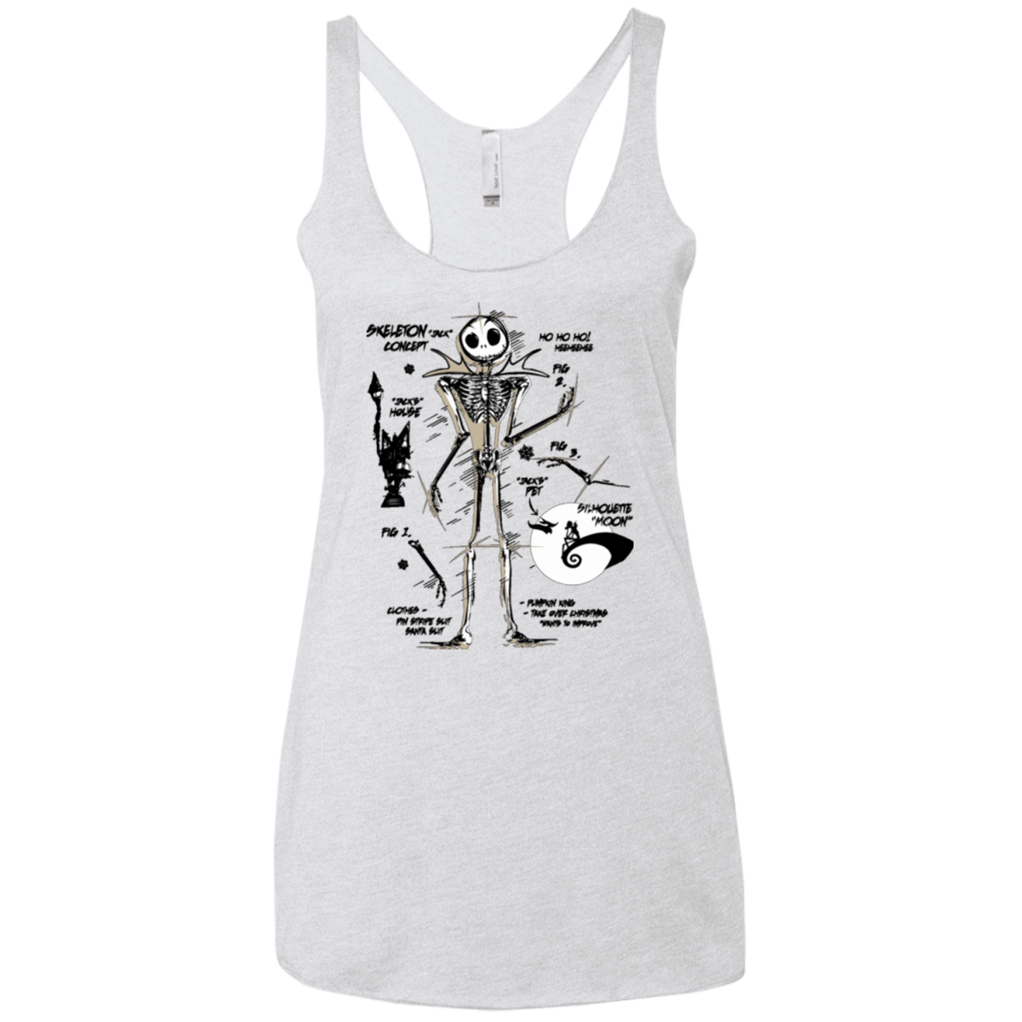 T-Shirts Heather White / X-Small Skeleton Concept Women's Triblend Racerback Tank