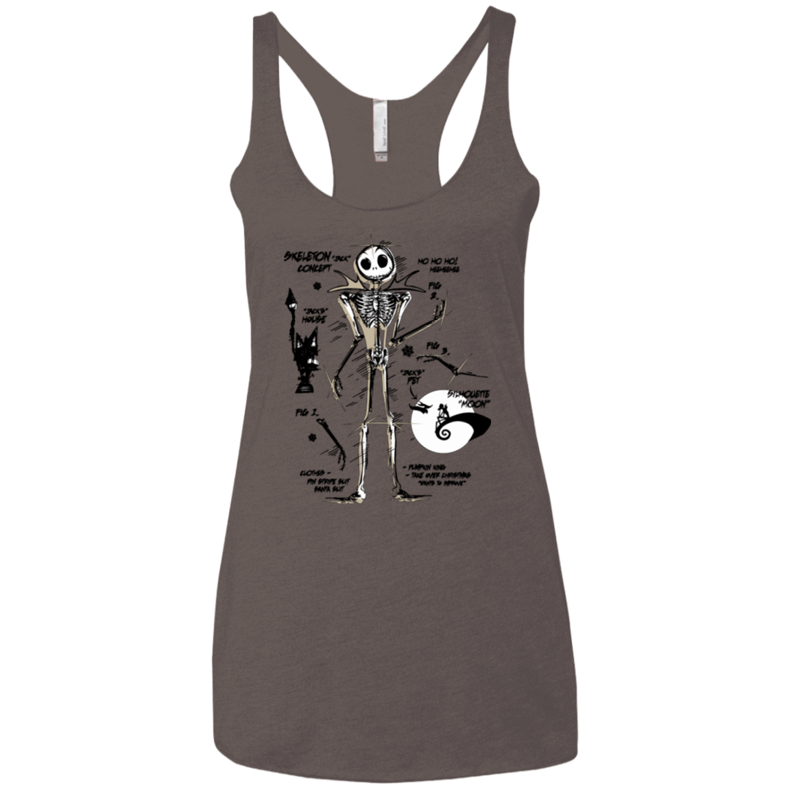 T-Shirts Macchiato / X-Small Skeleton Concept Women's Triblend Racerback Tank