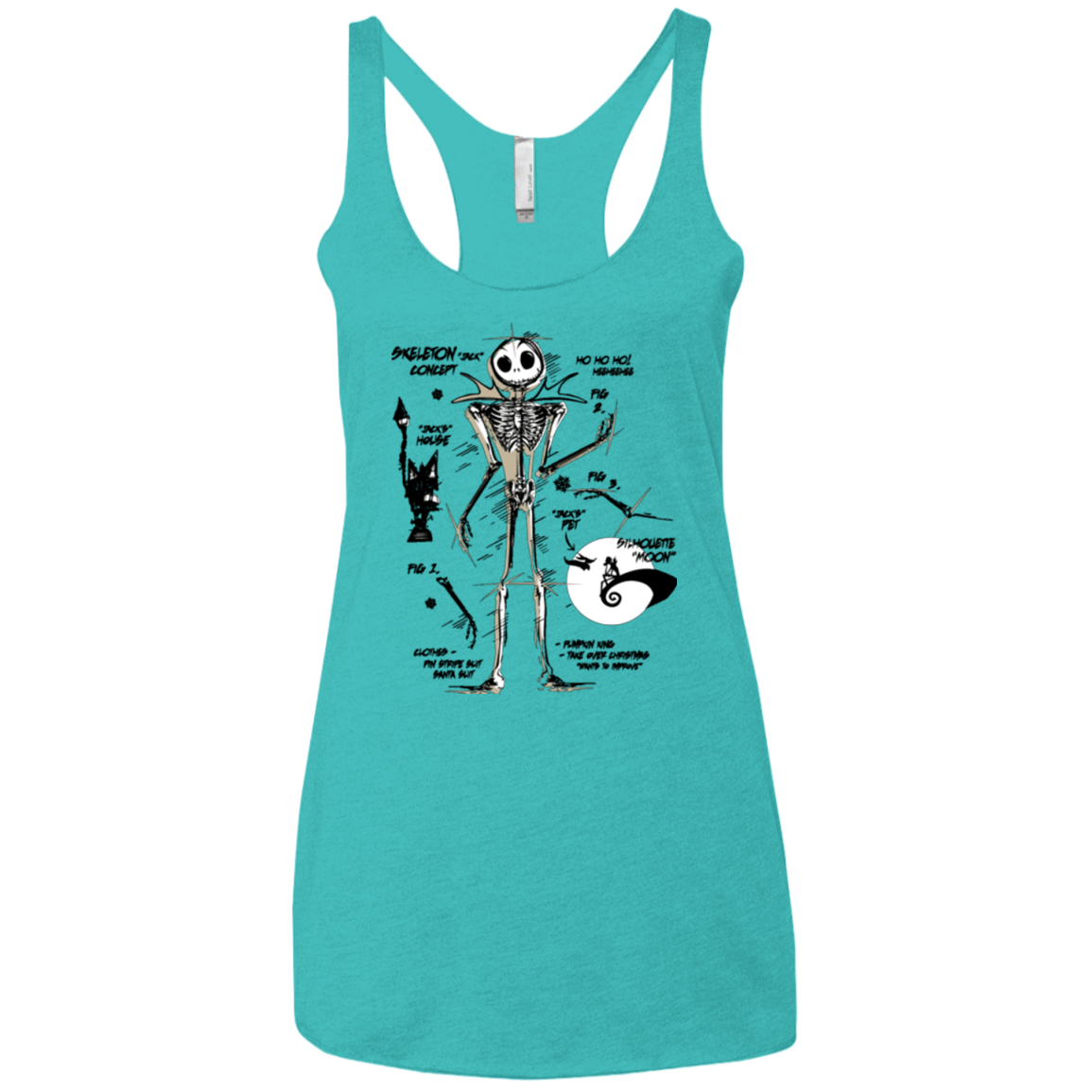 T-Shirts Tahiti Blue / X-Small Skeleton Concept Women's Triblend Racerback Tank