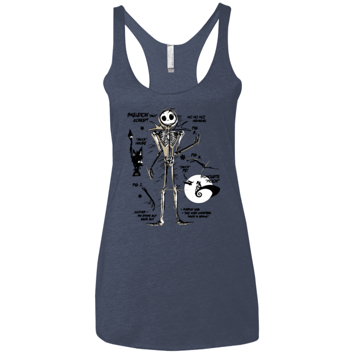 T-Shirts Vintage Navy / X-Small Skeleton Concept Women's Triblend Racerback Tank