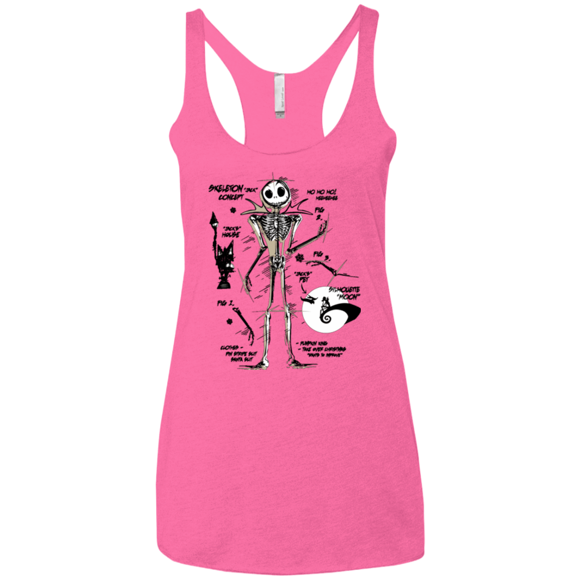 T-Shirts Vintage Pink / X-Small Skeleton Concept Women's Triblend Racerback Tank