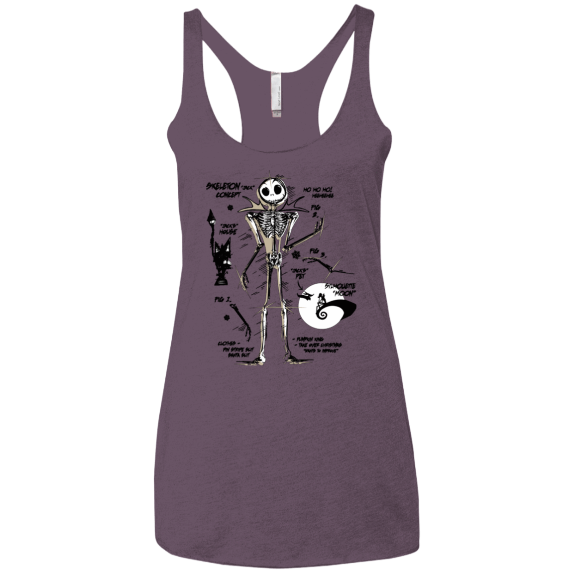 T-Shirts Vintage Purple / X-Small Skeleton Concept Women's Triblend Racerback Tank