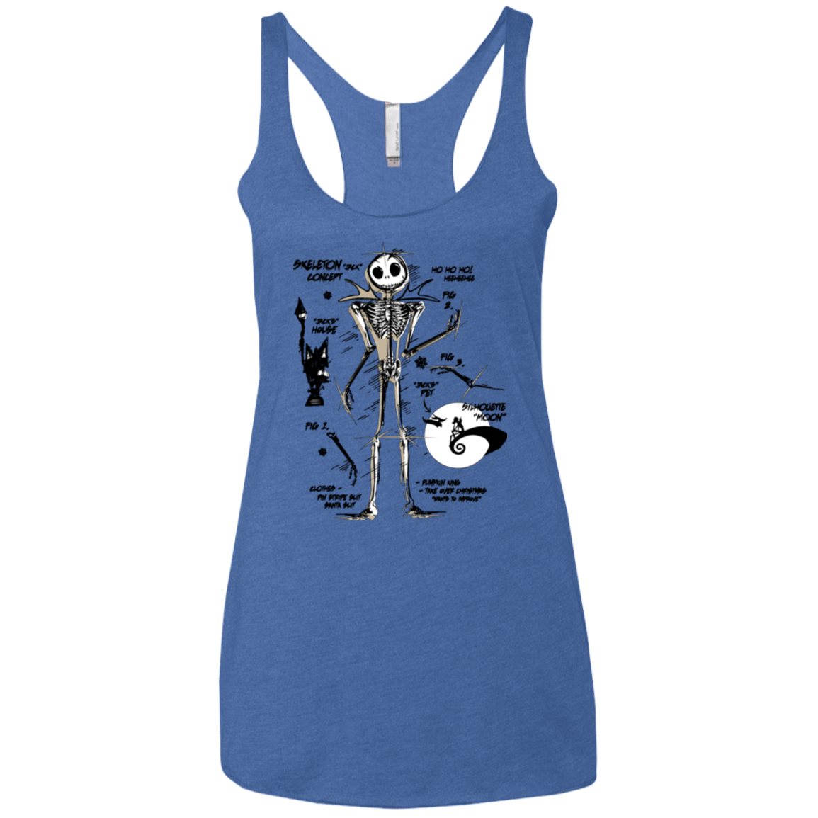 T-Shirts Vintage Royal / X-Small Skeleton Concept Women's Triblend Racerback Tank