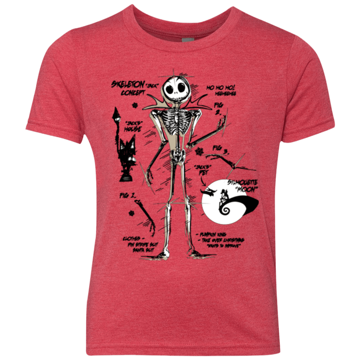 T-Shirts Vintage Red / YXS Skeleton Concept Youth Triblend T-Shirt