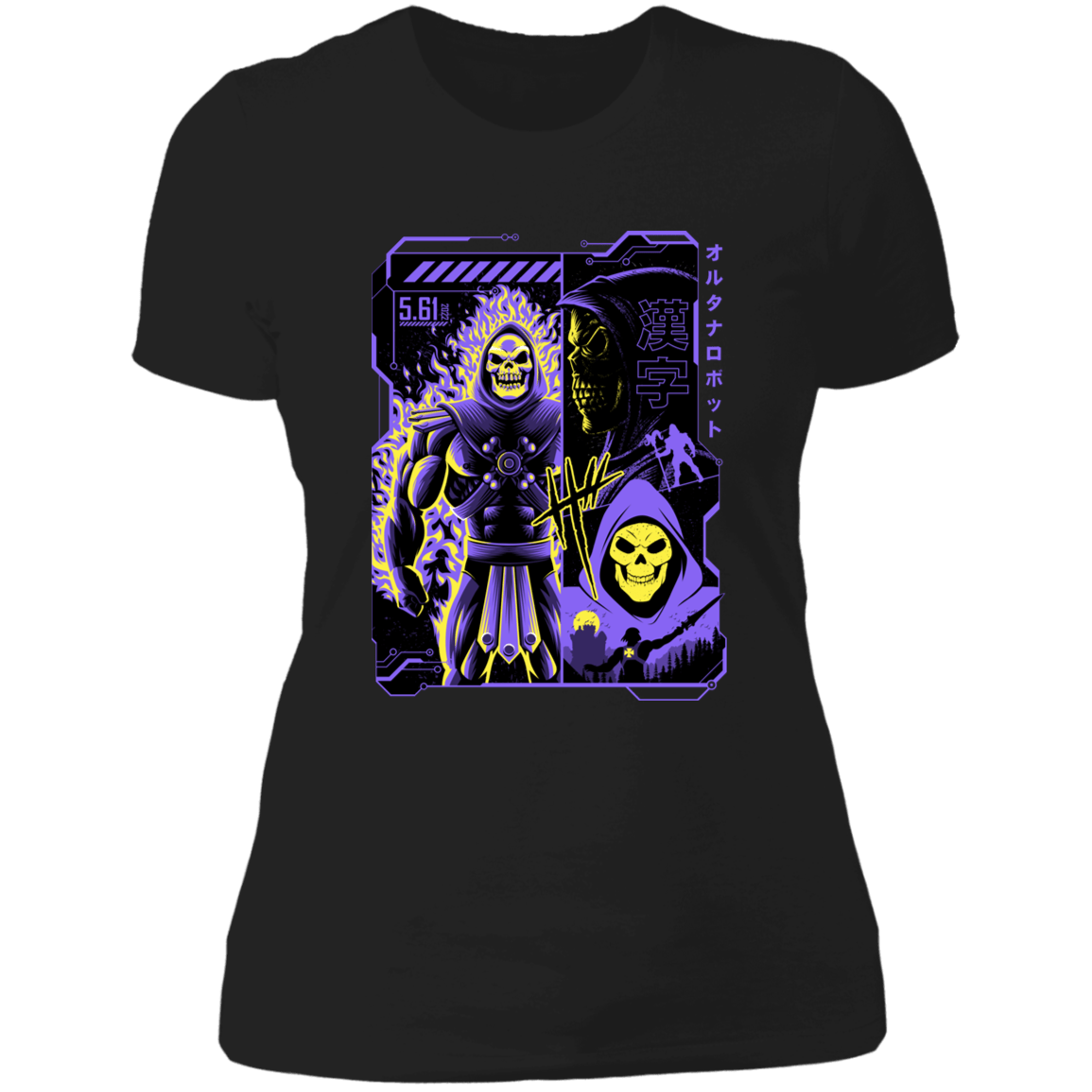 T-Shirts Black / X-Small Skeleton Manga Women's Premium T-Shirt