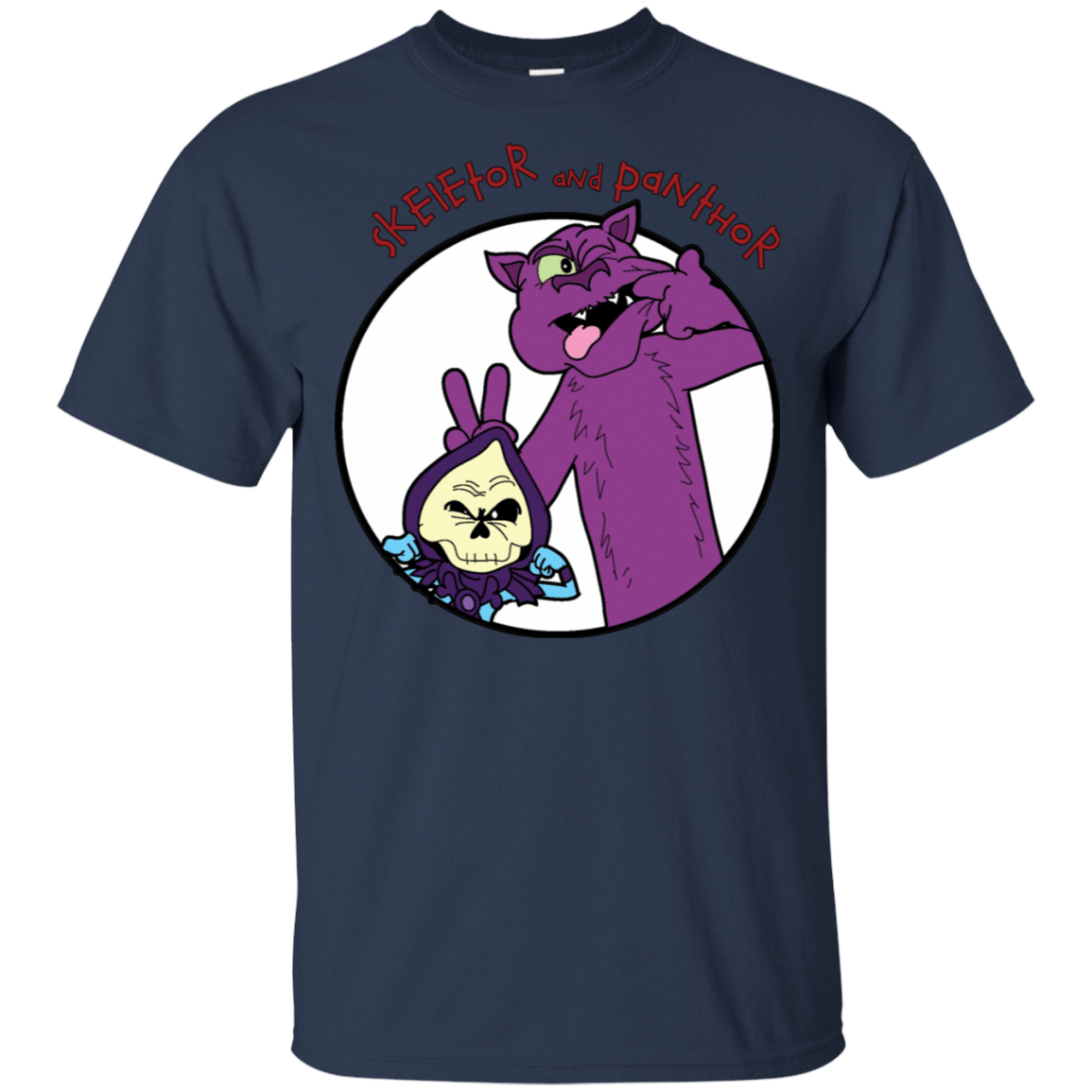 T-Shirts Navy / S Skeletor and Panthor T-Shirt