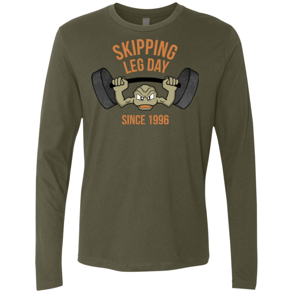 T-Shirts Military Green / Small Skipping Leg Day Men's Premium Long Sleeve