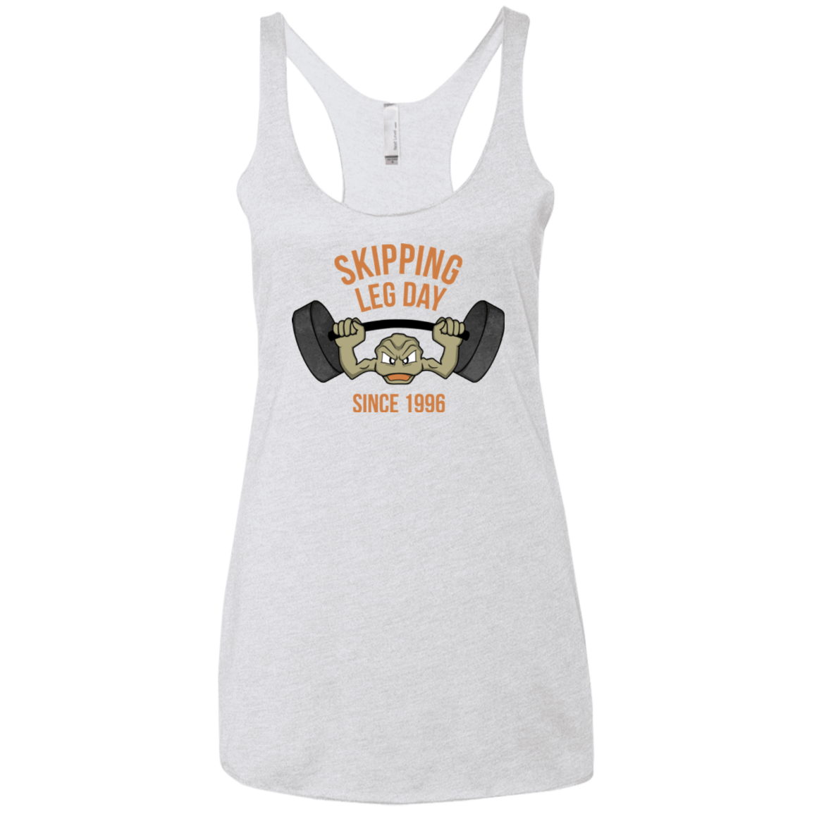 T-Shirts Heather White / X-Small Skipping Leg Day Women's Triblend Racerback Tank