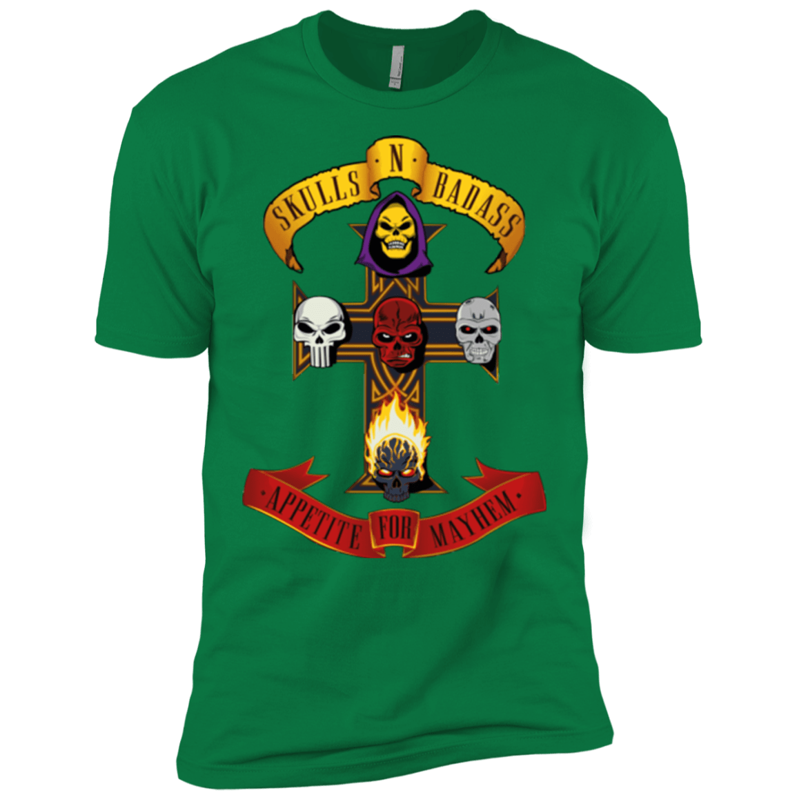 T-Shirts Kelly Green / X-Small Skull And Badass Men's Premium T-Shirt