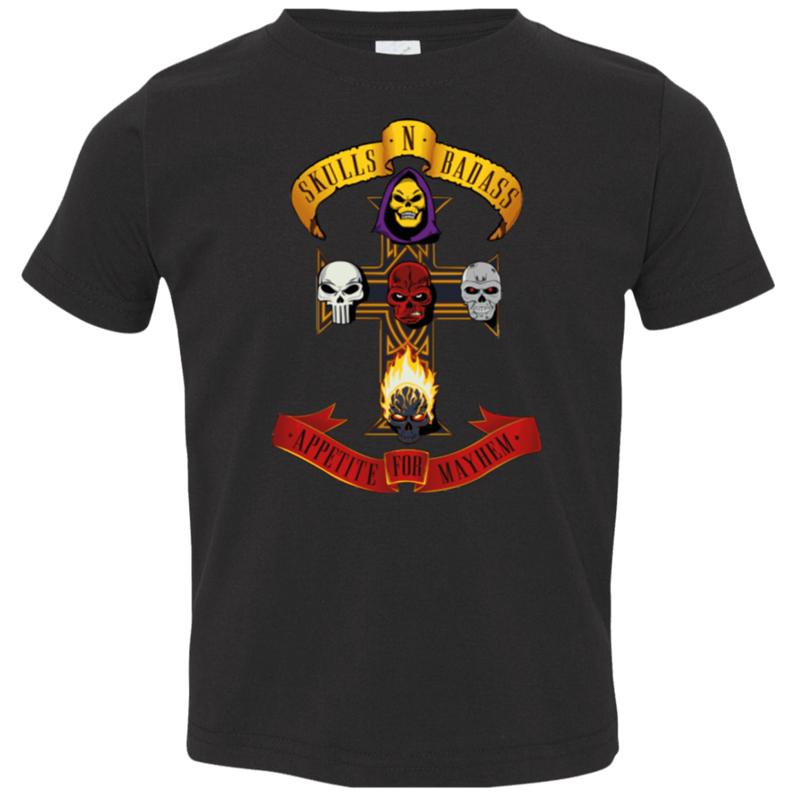 T-Shirts Black / 2T Skull And Badass Toddler Premium T-Shirt