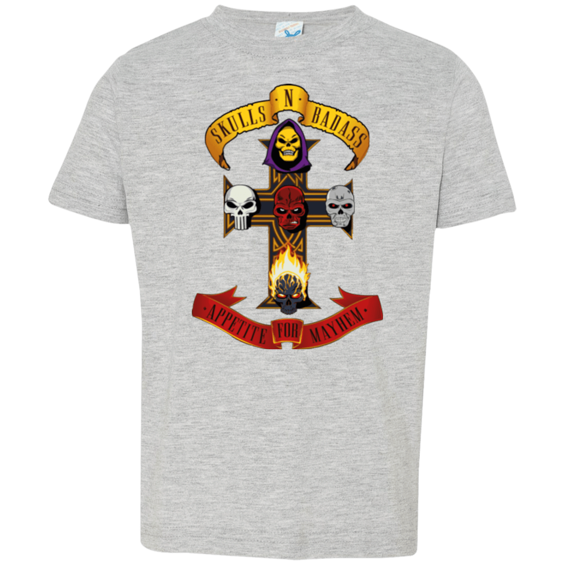 T-Shirts Heather / 2T Skull And Badass Toddler Premium T-Shirt
