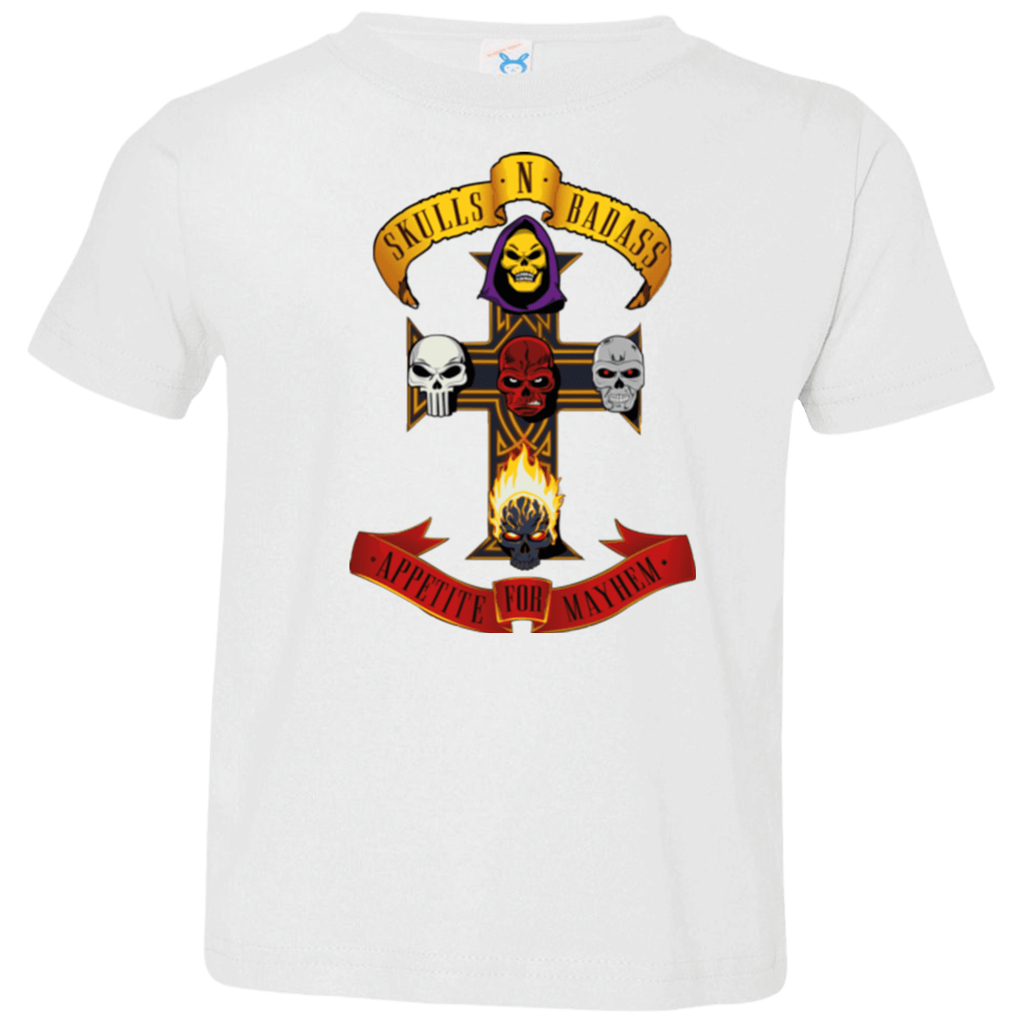T-Shirts White / 2T Skull And Badass Toddler Premium T-Shirt
