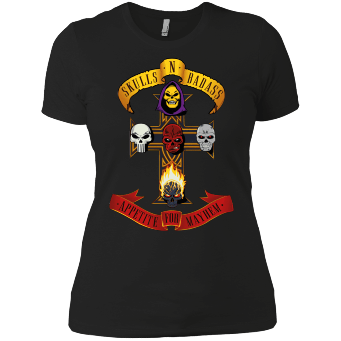 T-Shirts Black / X-Small Skull And Badass Women's Premium T-Shirt