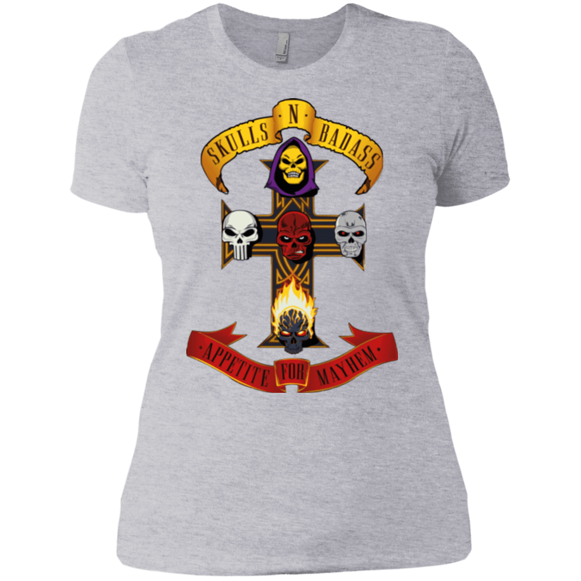 T-Shirts Heather Grey / X-Small Skull And Badass Women's Premium T-Shirt