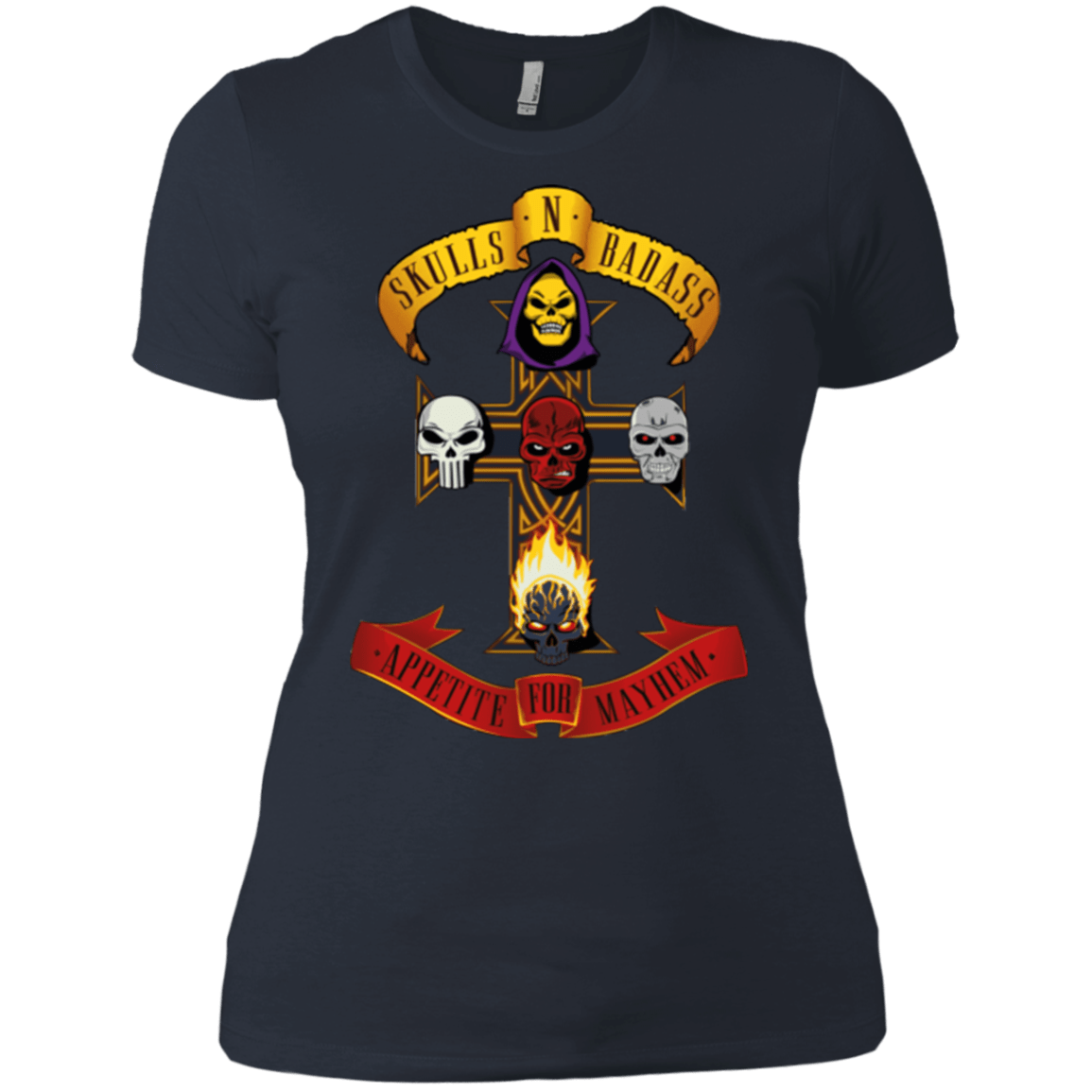 T-Shirts Indigo / X-Small Skull And Badass Women's Premium T-Shirt
