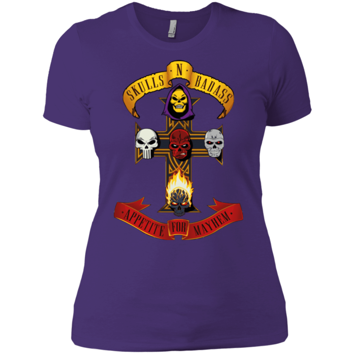 T-Shirts Purple / X-Small Skull And Badass Women's Premium T-Shirt