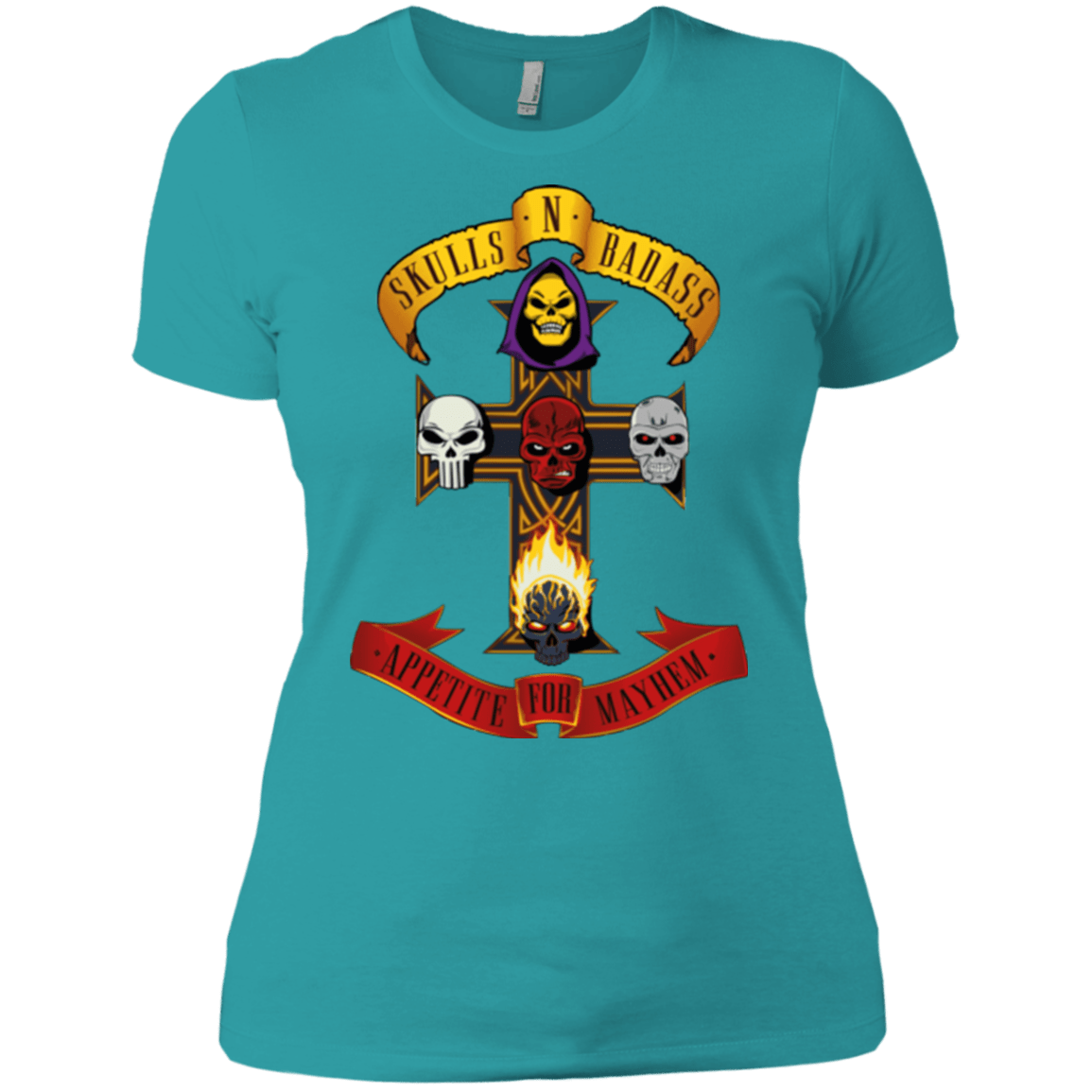 T-Shirts Tahiti Blue / X-Small Skull And Badass Women's Premium T-Shirt