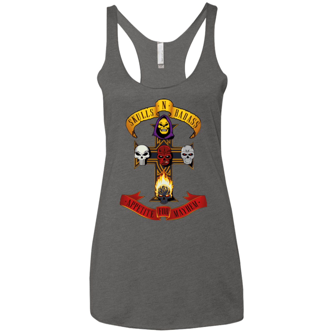 T-Shirts Premium Heather / X-Small Skull And Badass Women's Triblend Racerback Tank
