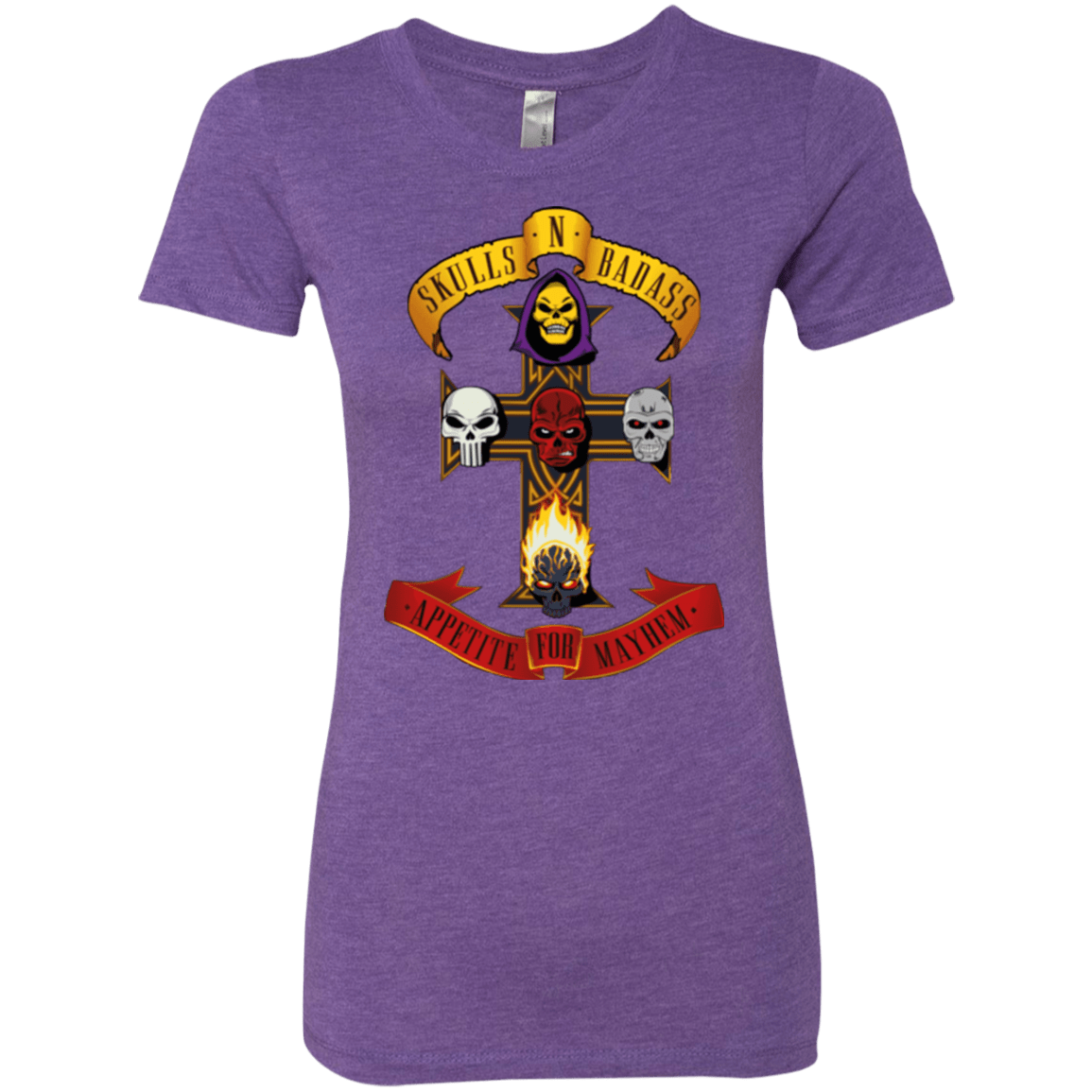 T-Shirts Purple Rush / Small Skull And Badass Women's Triblend T-Shirt