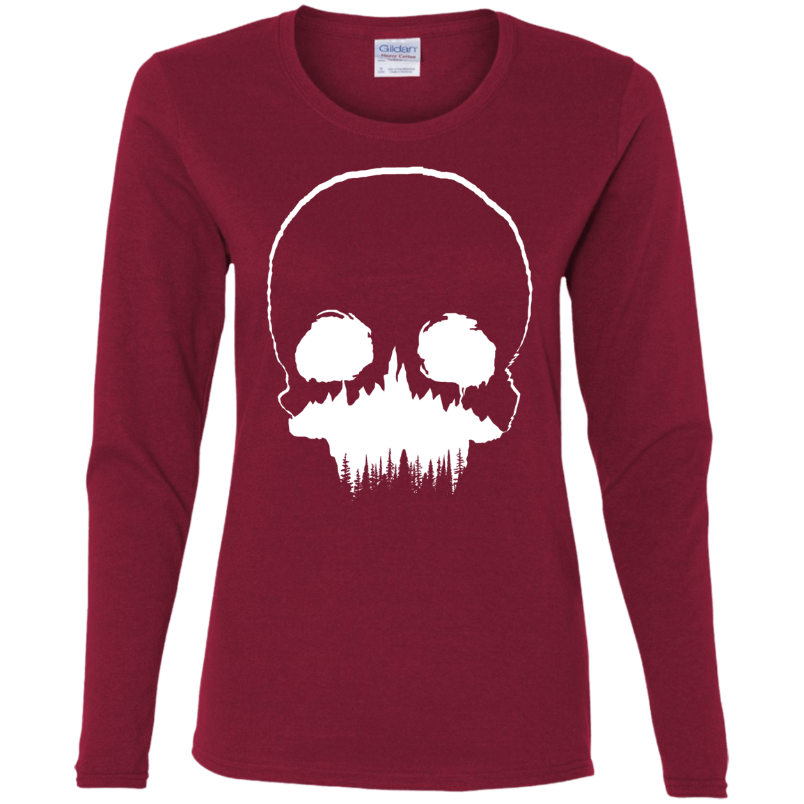 T-Shirts Cardinal / S Skull Forest Women's Long Sleeve T-Shirt
